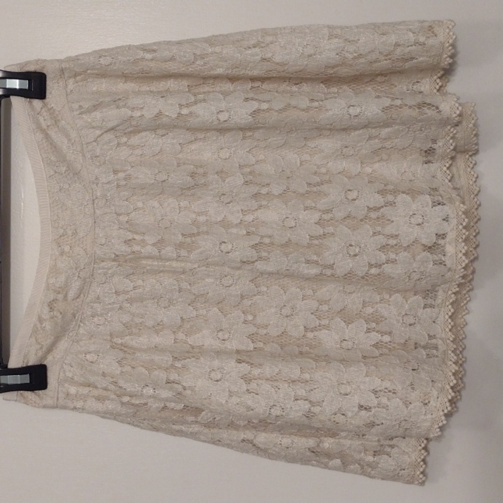 NEW Vintage American Eagle Cream Cotton Lace Skirt Size 00